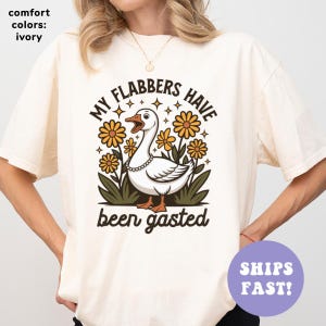 Camiseta Comfort Colors® My Flabbers Have Been Gasted, Camiseta engraçada e humorística, Camiseta Flabbergasted, Camiseta engraçada Goose, Camiseta engraçada para mulheres