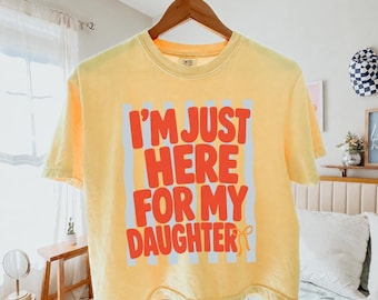 I'm Just Here for My Daughter Shirt, Game Day Cheer Mom Tee, Retro Sports Mom Graphic Shirt, Boxy Crop Tee, Comfort Colors® Mom Gift