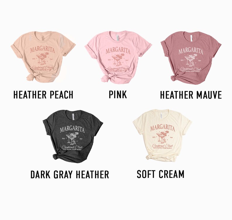 a group of different colored shirts with names on them