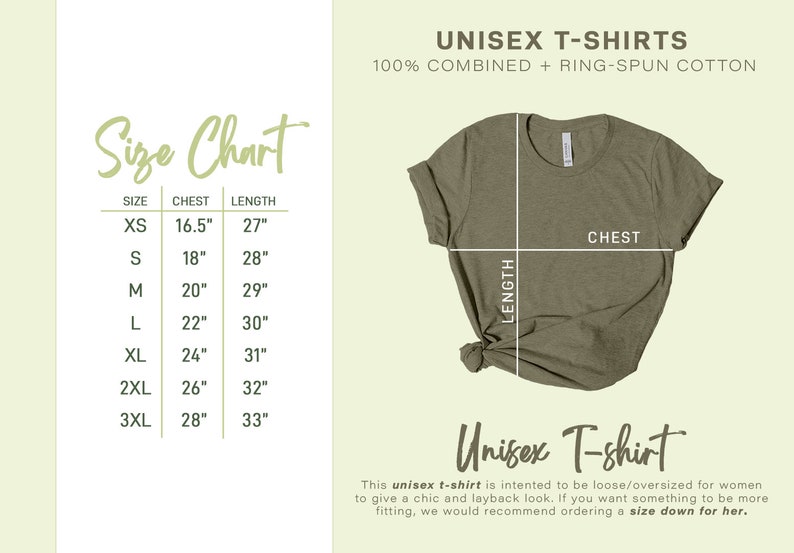 a women's t - shirt size chart with measurements