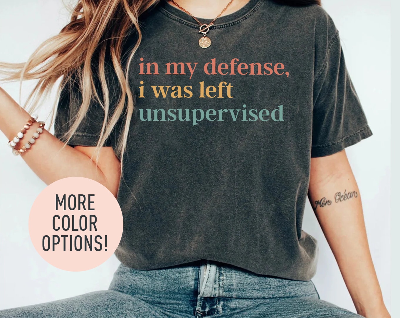 In My Defense I Was Left Unsupervised T-Shirt In My Defense I Was Left Unsupervised T Shirt In My Defense I Was Left Unsupervised Funny Teen - Foto 12