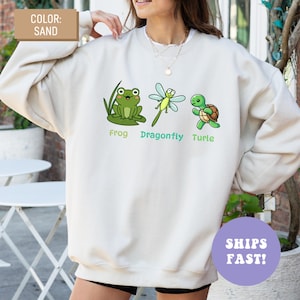 Frog Dragonfly Turtle Crewneck Sweatshirt, Political Humor Sweatshirt, Liberal Sweatshirt, Democrat Sweatshirt, Feminist Sweatshirt