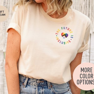 The Future Is Inclusive Shirt, Retro Rainbow Heart Shirt, LGBTQIA+ Pride Shirt, Pride Month Shirt, Inclusivity Shirt, LGBTQ Supporter Shirt
