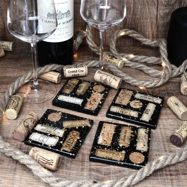 Wine Cork Coasters Etsy