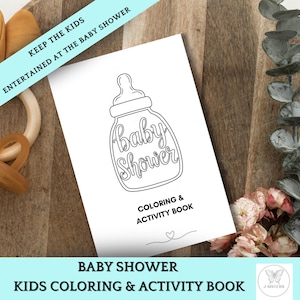 Baby Shower Kids Activity, Baby Shower Activity Book, Baby Shower Games, Kids Activities, Baby Shower Coloring, PDF, Kids Printable Activity