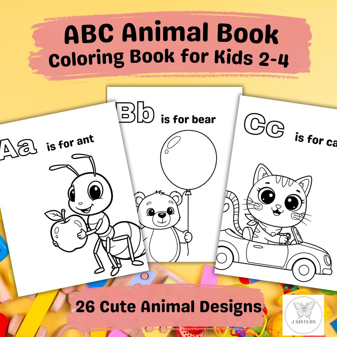 ABC Animal Coloring Book: Preschool Alphabet Printables (PDF Download 8 ...