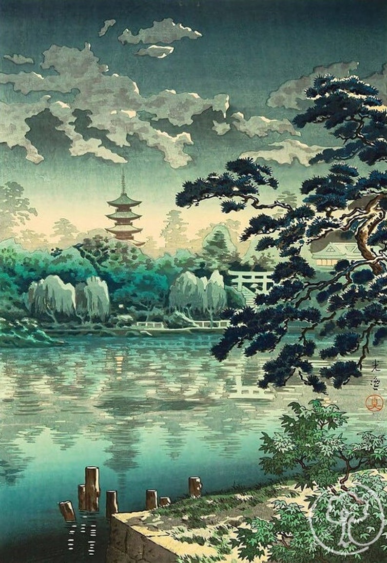 Japanese Art Print, Koitsu Vintage Print, Ukiyoe Art Print, Woodblock