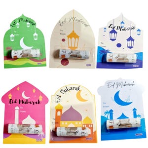 Tarjeta de dinero para Eid Mubarak / Sobres de dinero / Tarjetas de dinero para él o ella / Ideas de regalos para Eid / Paquete de 6
