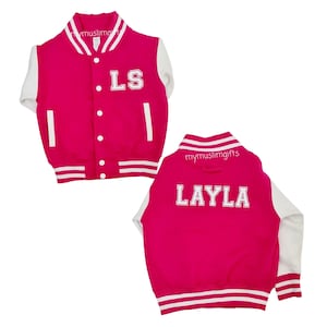 Veste unisexe pour enfants Veste universitaire personnalisée Nom de l'enfant Numéro de veste universitaire Veste universitaire personnalisée pour enfants Veste de baseball pour enfants Veste de pom-pom girl