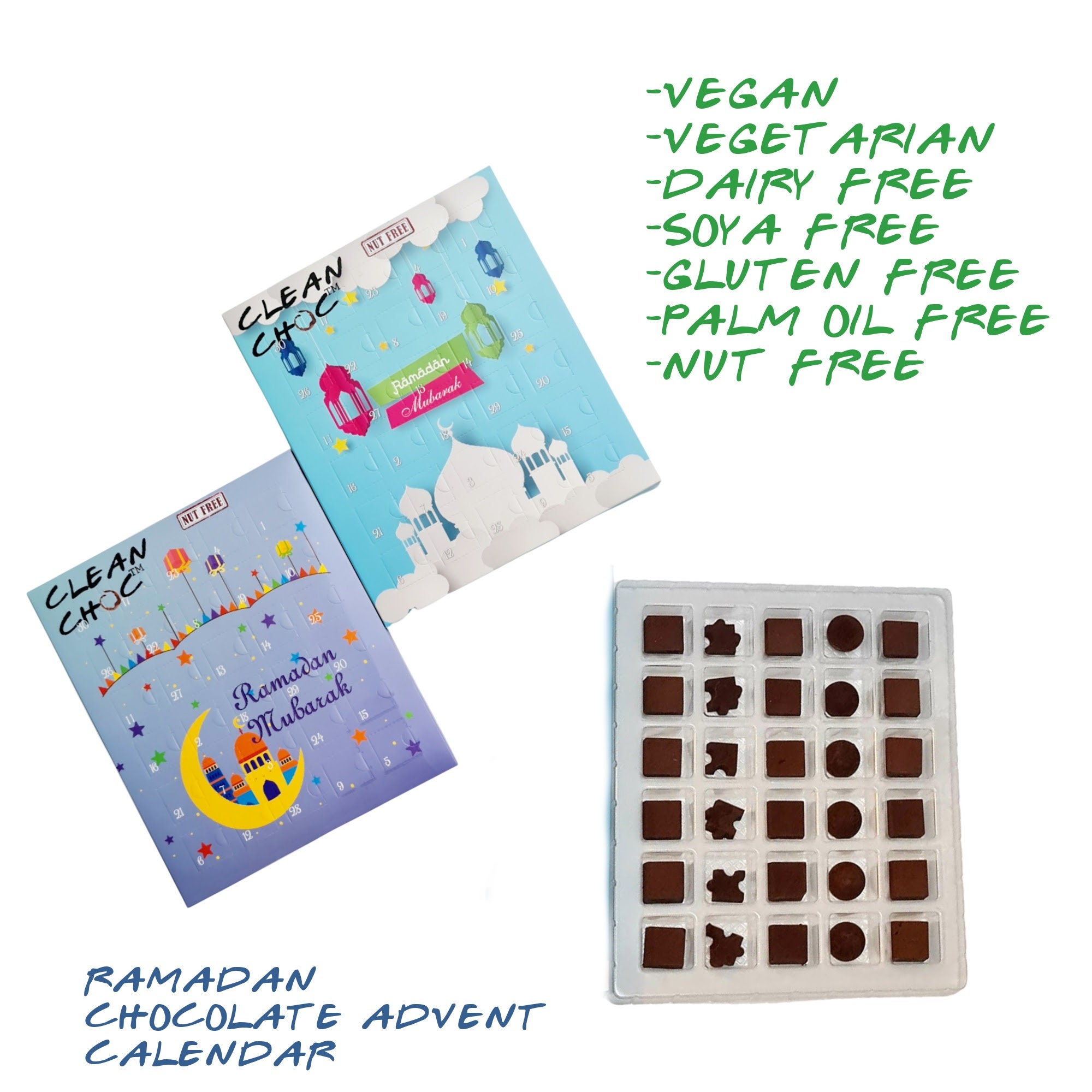 Calendrier de lAvent du Ramadan Végétalien-Sans noix-Sans lait-Sans  produits laitiers-Végétarien-Halal -  France