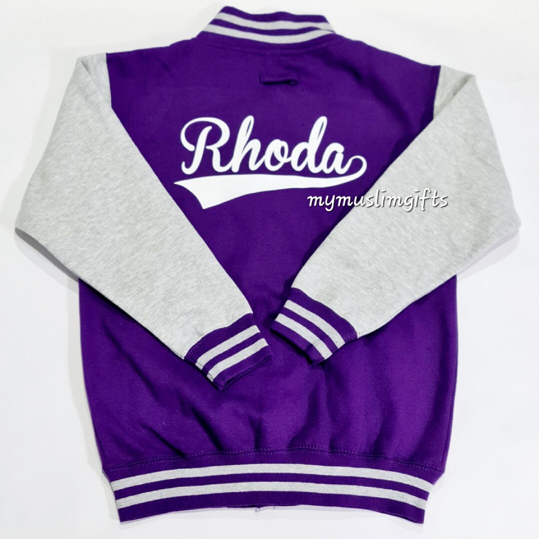 Kids Unisex Personalised Varsity Jacket, Kids Name , Number Varsity