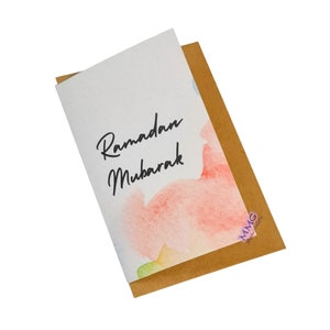 Aquarelle Ramadan Moubarak Carte de vœux | Carte de vœux musulmane| | de cartes musulmanes Carte de vœux de remerciement islamique |  carte