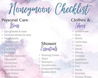 Honeymoon Checklist