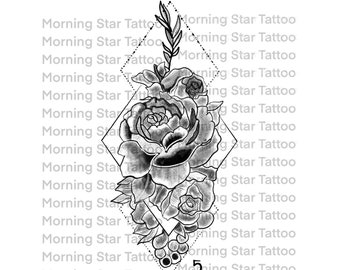 Rose Flowers Tattoo Design HighRes Vector Graphic  Getty Images