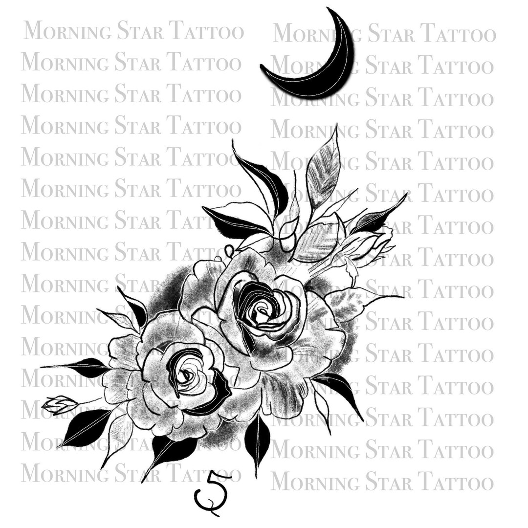 Rose Pattern Tattoo Stencil Instant Download - Etsy