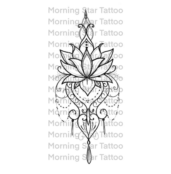 Lotus Lace Mandala Tattoo Design for Tattoo Artist - Etsy Denmark
