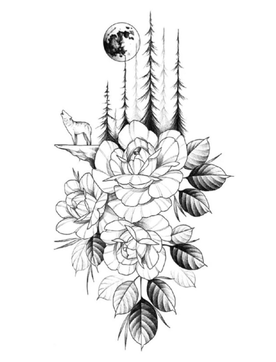 wolf flower tattoo by tattoosuzette on DeviantArt