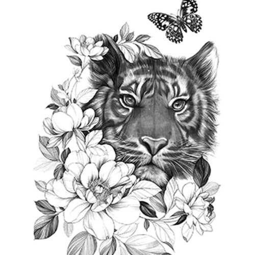 White tiger with Flowers tattoo by Ben Ochoa  Post 16896