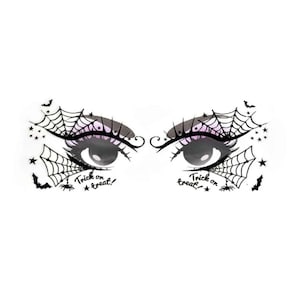 Trick or Treat Halloween Face Makeup - Spider Web Tattoo - Costume Makeup for Face - Halloween Accessories