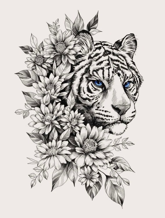 White Tiger Eyes Tattoo
