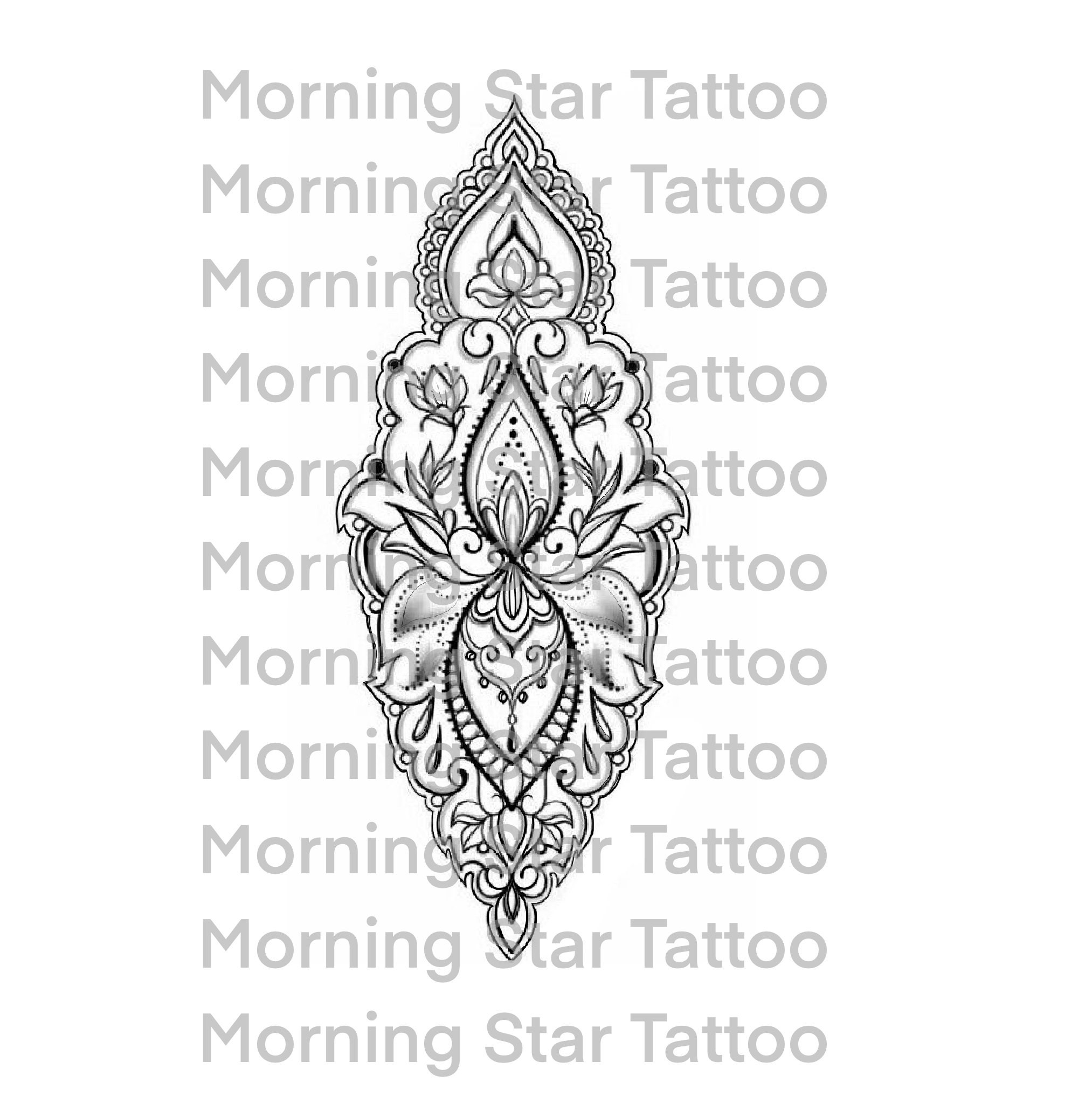 Lotus Lace Mandala Tattoo Pattern for Tattoo Artist - Etsy