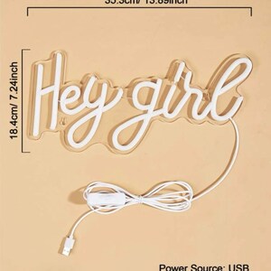 Hey Girl Pink Neon Sign Girly Neon Light Neon Sign for Home, Event ...