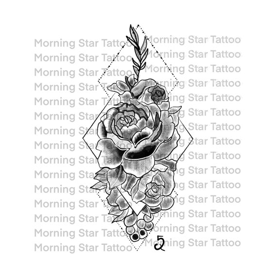 Rose Tattoo Stencil Vector Images over 620