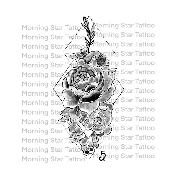 Rose Tattoo Stencil Vector Images over 620