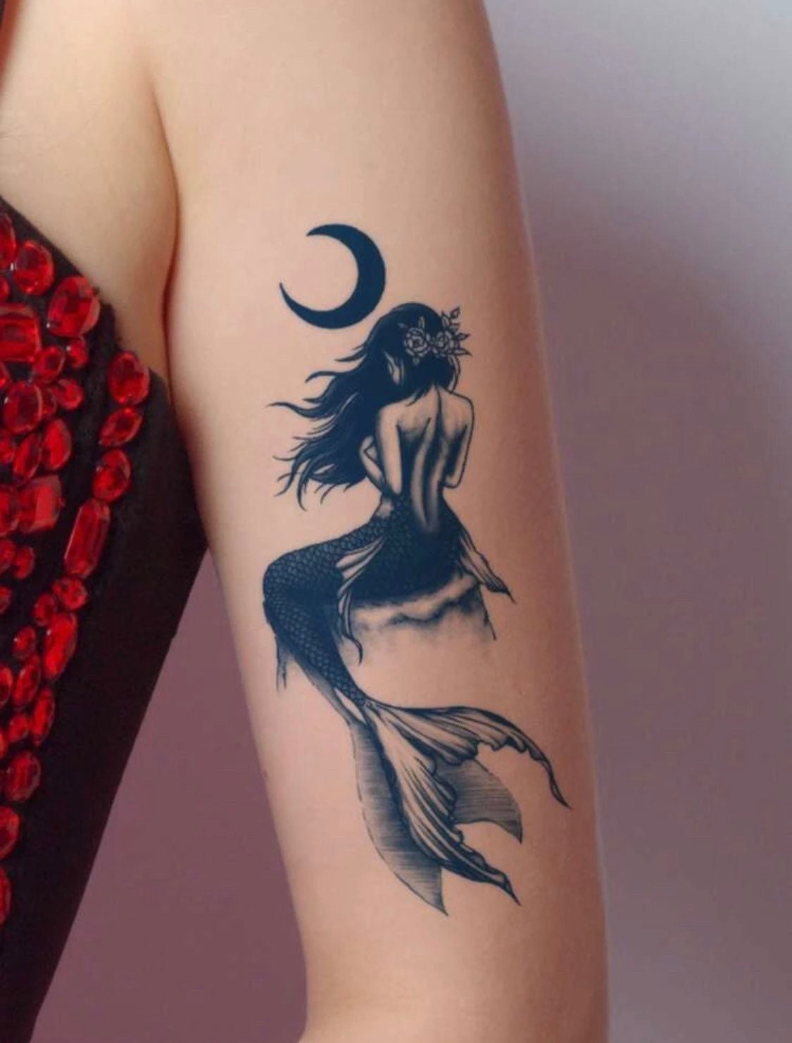 Mermaids Profile in Traditional Tattoo Style temporary - Etsy Ireland Mermaids Profile in Traditional Tattoo Style temporary - Etsy Ireland
