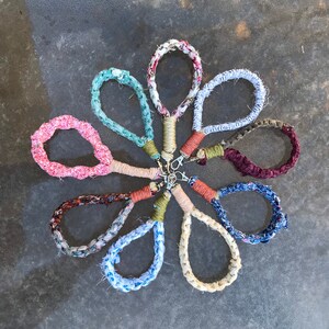 Recycled Fabric Macrame Wristlet Keychain | Sustainable Goods | ToolBoxEarth