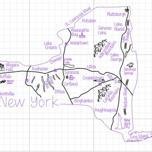 Archivo digital láser del mapa del estado de Nueva York
