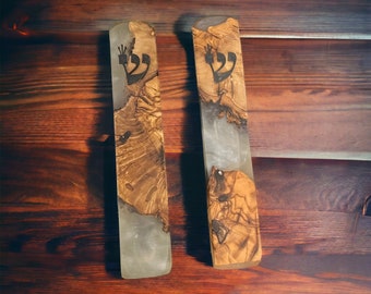handcrafted mezuzah cases+ noncosher scroll as a gift.made from olive wood and resin. made in israel. color white. uniqe piece
