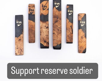 handcrafted mezuzah cases+noncosher scroll as a gift!!!made of olive wood and resin. made in israel. color black
