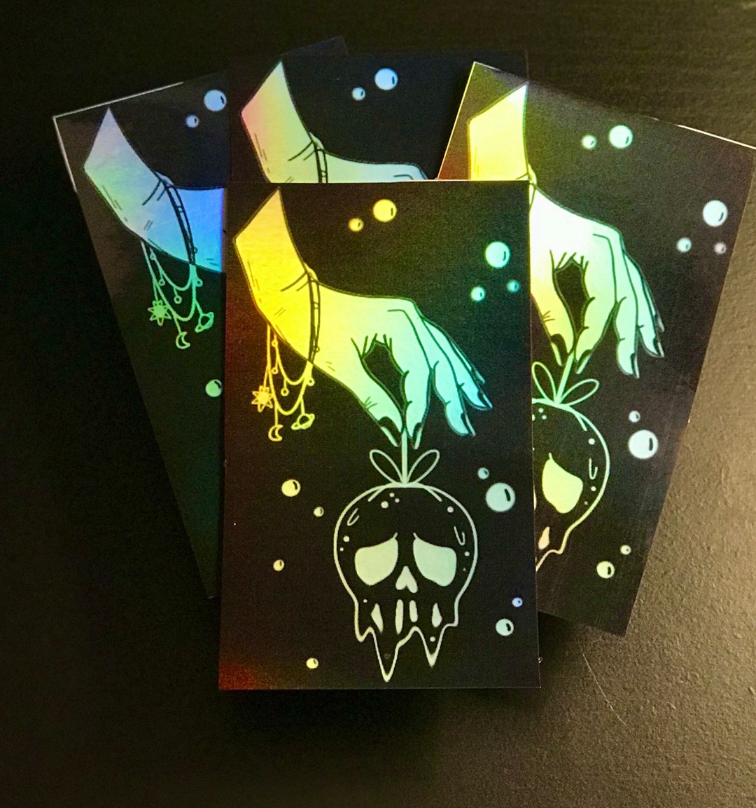 Witches Apple Sticker Waterproof Holographic Etsy