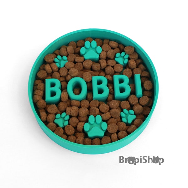 Custom Slow Feeder Dog Bowl | Personalized Cat Dish | Pets Accessories (straight edge)