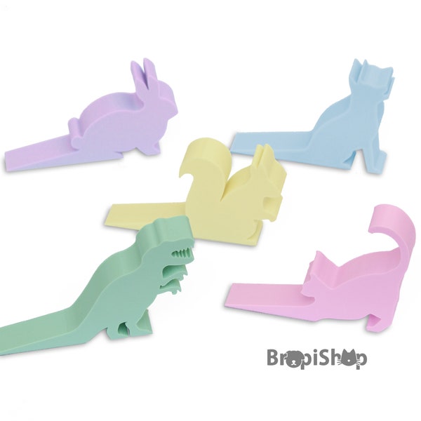 Door stop. Door stopper. Door holder. Door hold. Door wedge decor Animal T-Rex. Dinosaur. Dog. Doge. Cat. Rabbit. Squirrel Pastel