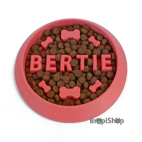 Custom Slow Feeder Dog Bowl | Personalized Cat Dish | Pets Accessories (round edge)