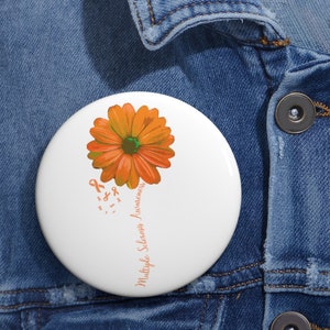 MS Awareness Ribbon, Multiple Sclerosis Support Gift Idea, Family Support, Multiple Sclerosis Ribbon Pin, MS Custom Pin Buttons
