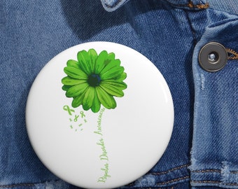 Bipolar Disorder Awareness Ribbon, Bipolar Disorder Gift Idea, Family Support, Bipolar Disorder Pin, Custom Pin Buttons