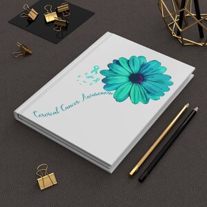 Cervical Cancer Gift, Cervical Awareness Gift Idea, Teal Ribbon, Mothers Day, Copy of Copy of Copy of Hardcover Journal Matte