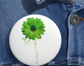 BMT Custom Pin Buttons, Bone Marrow Transplant, BMT Pin, Cancer Pin, Transplant Ribbon Pin
