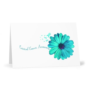 Cervical Cancer Gift, Cervical Awareness Gift Idea, Teal Ribbon, Mothers Day, Copy of Greeting Cards (7 pcs)