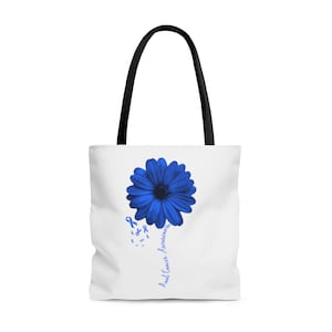 Regalos contra el cáncer anal, productos de concienciación sobre el cáncer anal, ideas de regalo de cáncer anal, apoyo contra el cáncer anal, bolsa de tote AOP