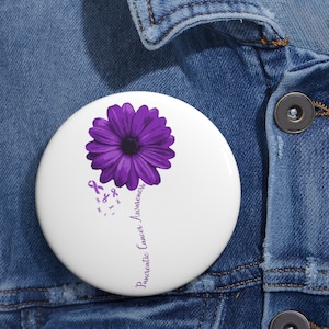 Pancreatic Cancer Awareness Ribbon, Pancreatic Cancer Gift Idea, Family Support, Cancer Pin, Custom Pin Buttons