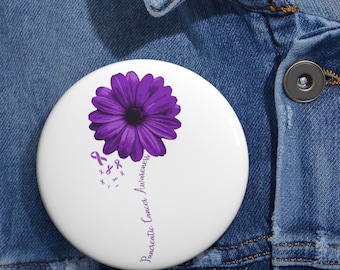 Pancreatic Cancer Awareness Ribbon, Pancreatic Cancer Gift Idea, Family Support, Cancer Pin, Custom Pin Buttons