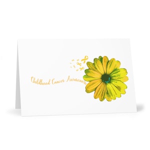 Child Cancer Awareness Gift, Family Support Yellow Ribbon,Greeting Cards (7 pcs)