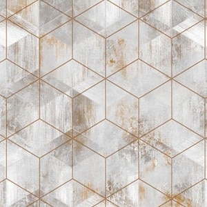 Oilcloth tablecloth 140cm - HEXA Gold (round/oval/rectangular)