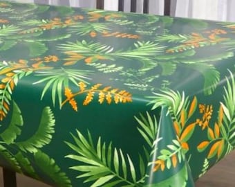 Toile cirée épaisse largeur 140cm - EXO Vert (ronde/ovale/rectangulaire)