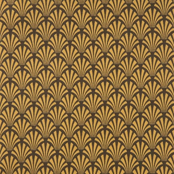 Toile cirée en coton enduit KHOL Bronze/Moutarde (rectangulaire, ronde, ovale)