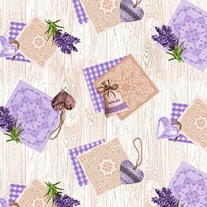 Oilcloth tablecloth 140cm - FABRIC Lavender (round/oval/rectangular)